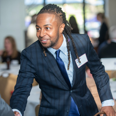 Student shaking hands at the Scholarship Reception
