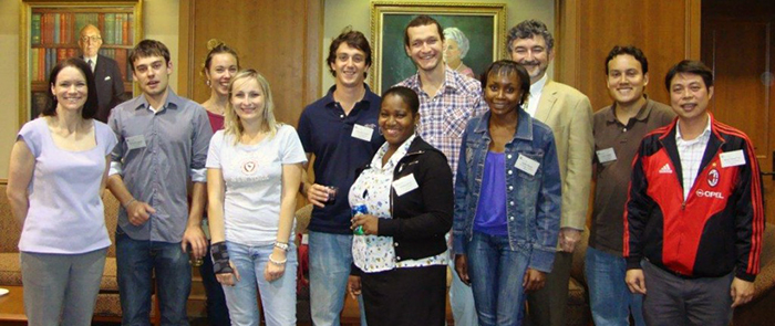 LL.M. students posing with Professor Moréteau in the Tucker Room