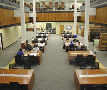 View of the LSU Law library