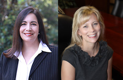 Headshot photos of two women