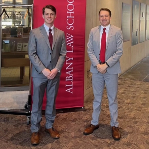 Second-year law students Tyler Chance, left, and Jason Parker represented LSU Law at the Gabrielli National Family Law Coot Court Competition in Albany, New York, over the weekend of March 1-2 and finished as national semifinalists.